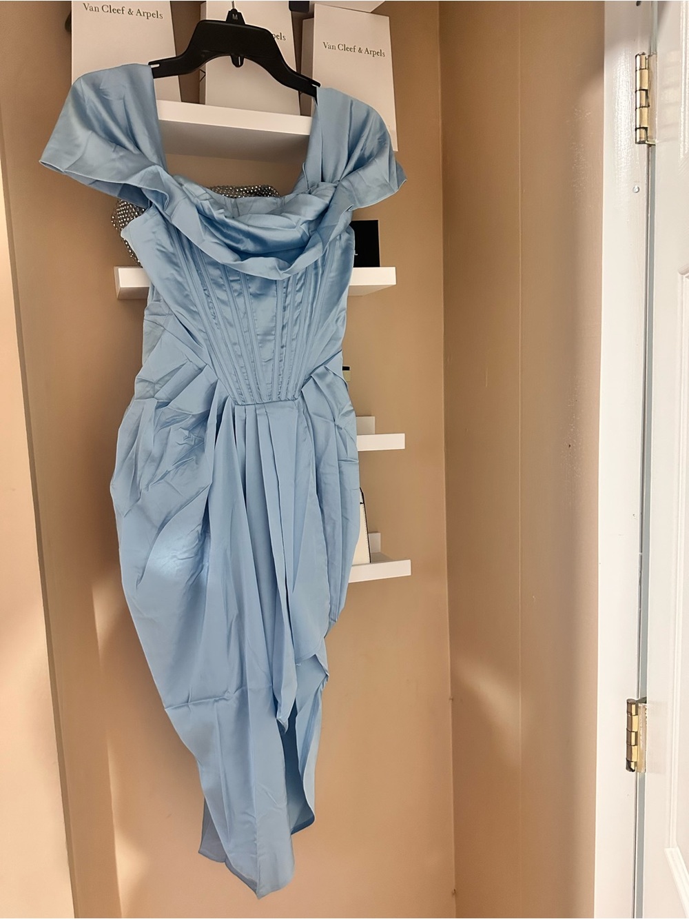 Elegant One-Shoulder Light Blue Evening Dress